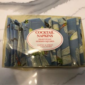 Harvey & Strait Cloth Cocktail Napkins (8) New in Box 7" x 7"